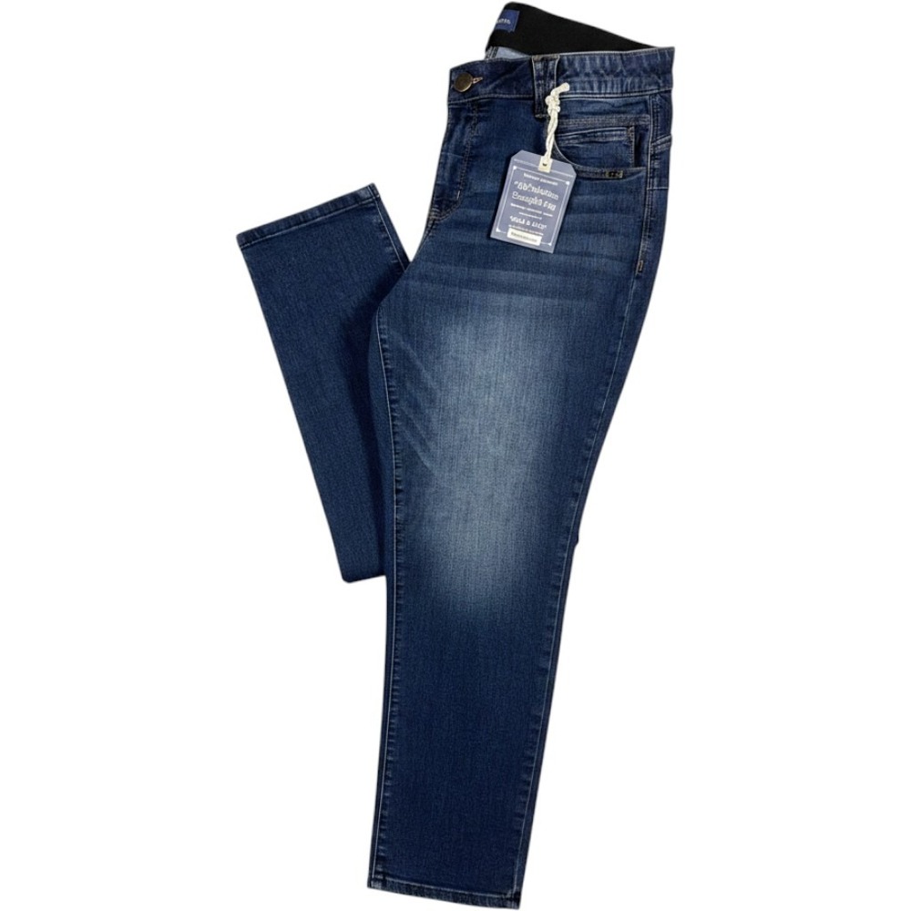 Democracy Womens 18W Ab-solution Straight Leg Jeans Dark Wash Blue Stretchy - Picture 2 of 12